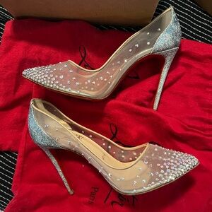 Christian loubutin follies strass 100 glitter solaria 36.5